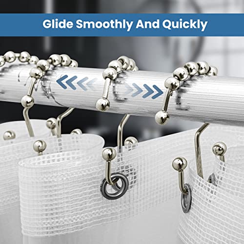 Utopia Bedding Double Glide Shower Curtain Hooks - 12 Pack, Nickel