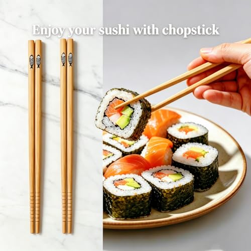 6-Piece Sushi Making Kit for Beginners with Bamboo Mats, Knife and Mold