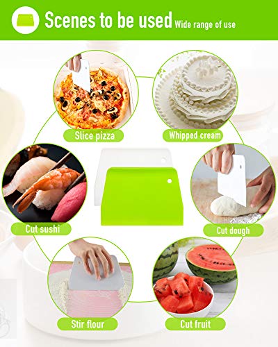 2PCS Flexible Dough Scraper Set - Food Safe Plastic Kitchen Tools