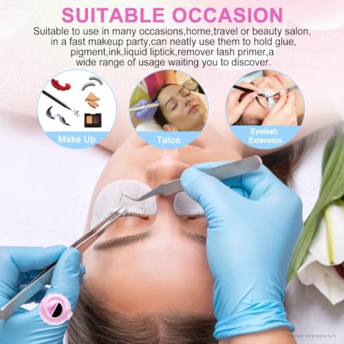 NXJ INFILILA 100PCS Disposable Lash Glue Rings for Eyelash Extensions V-Groove