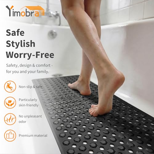 Yimobra Non-Slip Bathtub Mat 34.5" x 15.5" - Soft, Washable & Safe
