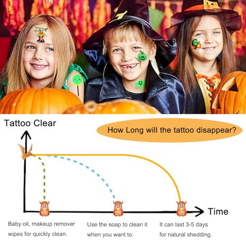 Halloween Glow in the Dark Temporary Tattoos for Kids 20 Pack