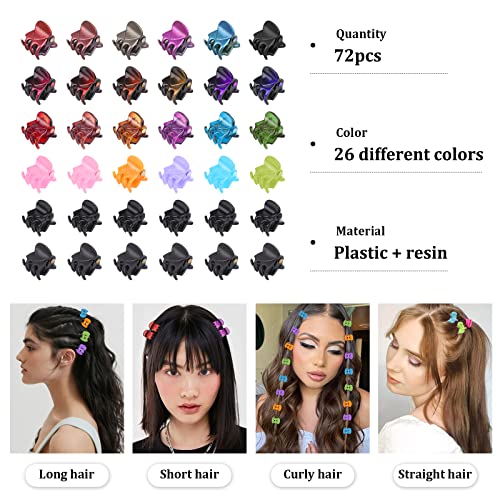 Sublaga Mini Hair Claw Clips, 72pcs Small Floral Hair Clips for Women