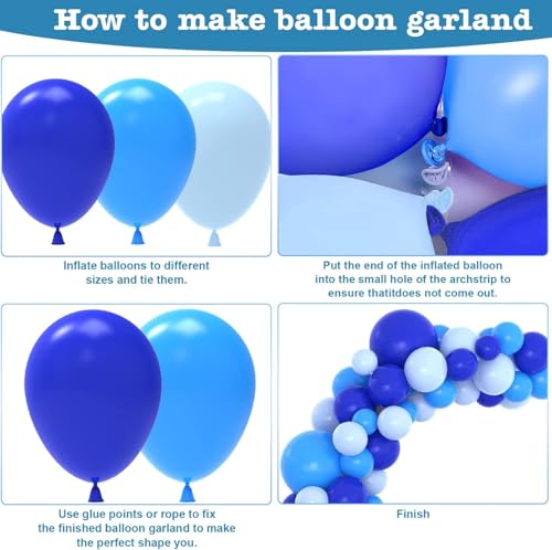 Blue Balloons Arch Kit - 130Pcs Royal Blue Balloon Garland