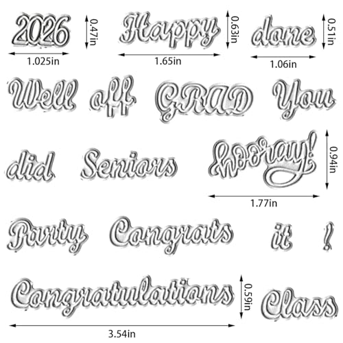 2026 Graduation Die Cuts for Card Making - Congrats Grad Letters