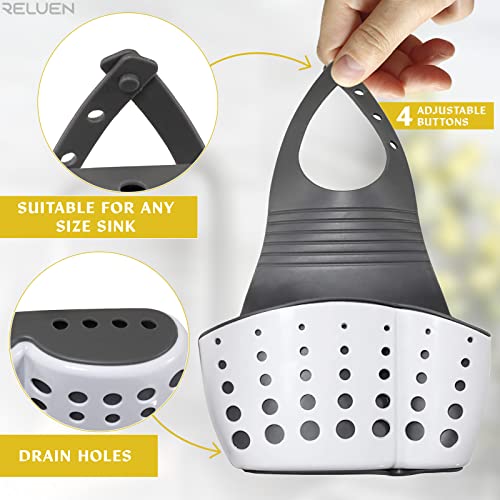 Silicone Sponge Holder for Kitchen Sink - Adjustable Caddy