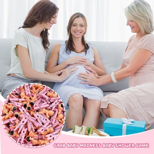 Pink Grab Baby Game Set - 4 Sets for Baby Shower Fun