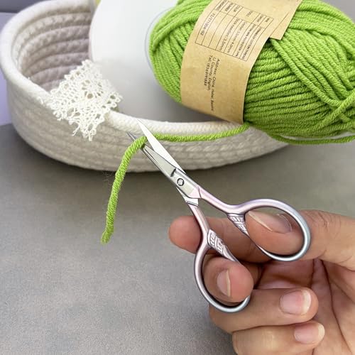 GEMGIMY Precision Beauty Scissors 2-Piece Set for Facial Hair Eyebrow Trimming and DIY Crafts