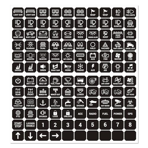 Nilight 120PCS Switch Panel Stickers for Cars & Boats - Durable Labels
