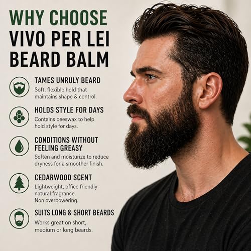 Vivo Per Lei Tea Tree Beard Balm with Argan Oil & Mint 2.11 Oz