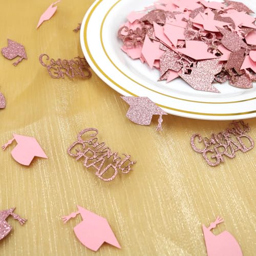 200PC Rose Gold Graduation Confetti - Class of 2026 Table Decorations