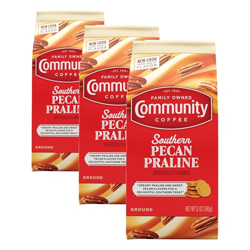 Community Coffee Pecan Praline Ground Coffee, Medium Roast, 12 Oz (Pack of 3)