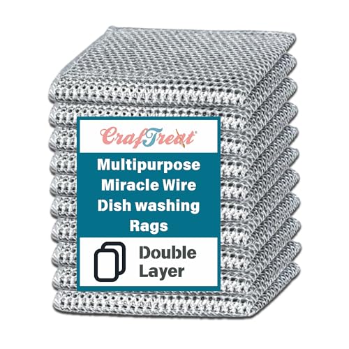 CrafTreat Non-Scratch Wire Dishwashing Cloths, 10-Pack