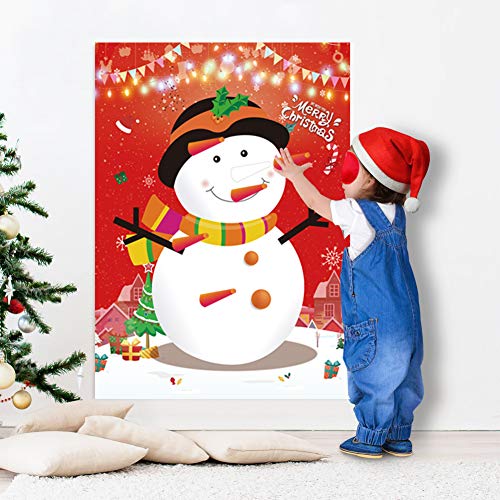 Pin the Nose on the Snowman Game Set for Kids - Christmas Party Fun