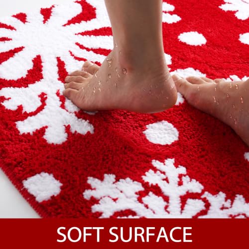 Christmas Bathroom Rugs 30x20 Microfiber Soft Absorbent Floor Mat – Trees Design