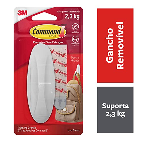 Command Designer Large Plastic Hook with 2 Strips - Holds 5 lbs
