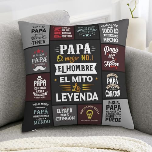 Papá Throw Pillow Cover 18x18 - Decorative Father's Day Gift for Dad