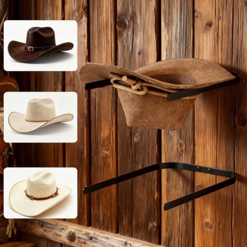Metal Hat Rack Wall Mount – 2-Pack Space-Saving Cowboy Hat Holder