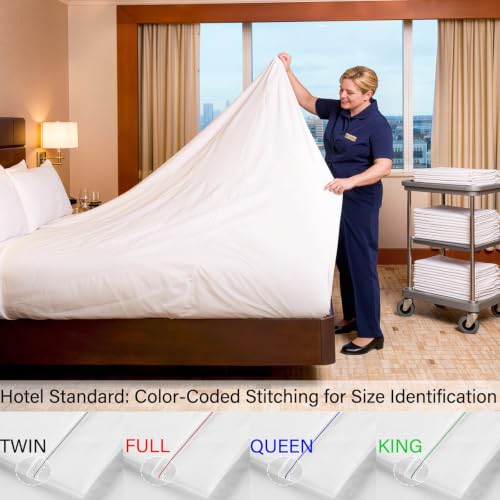 Twin Flat Sheet - Soft White Bed Sheet for Hotels, 66x96 inches