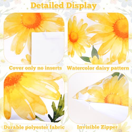 Fengek Yellow Daisy Throw Pillow Covers 18x18 - Set of 2