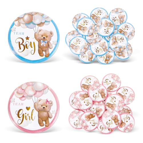30pcs Gender Reveal Pins - Team Boy & Girl Party Accessories