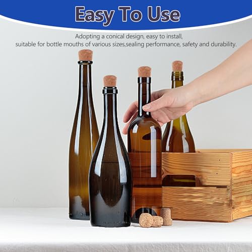 25-Pack Natural Cork Stoppers, 0.94" x 0.67" x 1.38" Tapered Bottle Plugs