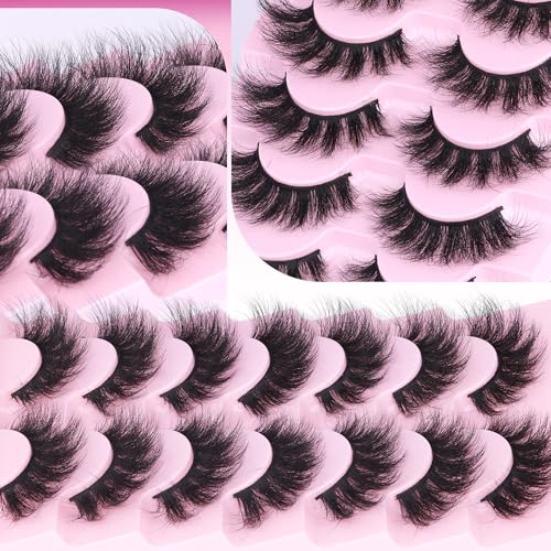EYDEVRO 18mm Cat Eye Faux Mink False Eyelashes 8D Wispy Strip Lashes 7 Pairs