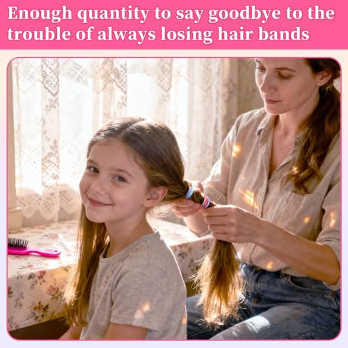 RAQEHO 400PCS Baby Hair Ties - Soft Seamless Toddler Hair Bands for Fine Hair