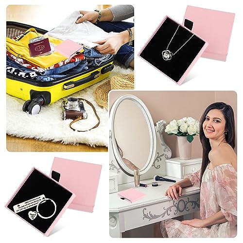 Yolev Pink Jewelry Gift Boxes - 2 Pack Cardboard for Necklaces, Earrings, Bracelets