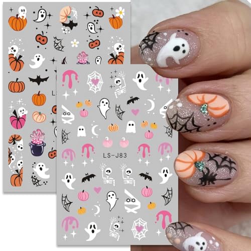 Namrec 9 Sheets Halloween Nail Stickers 3D Self-Adhesive Decals