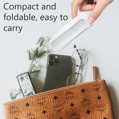 ETCAR 2-Pack Hair Parting & Rat Tail Combs Set with Foldable Design