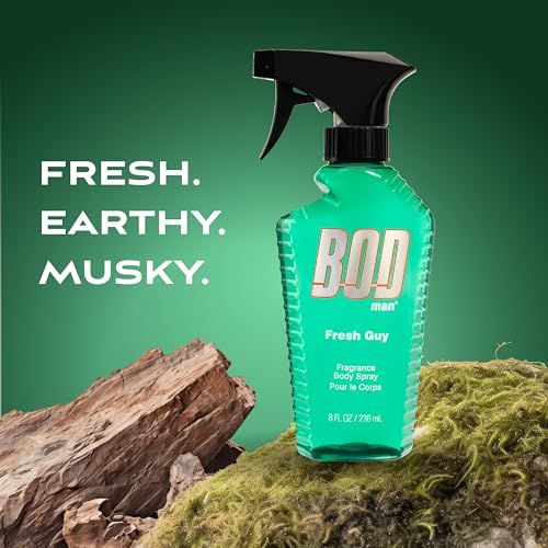 BOD man Fresh Guy Fragrance Body Spray for Men, 8 oz (Pack of 2)