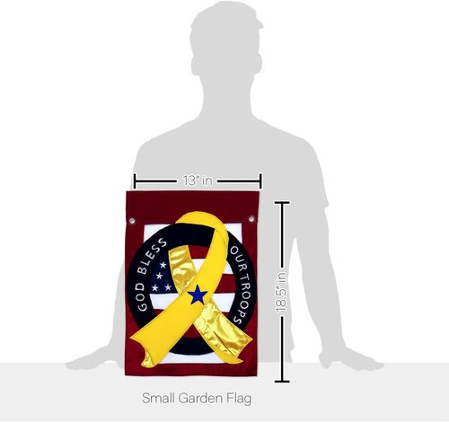 God Bless Our Troops Flag - Canvas Wall Hanging Decor | Military Support Tapestry for Veterans