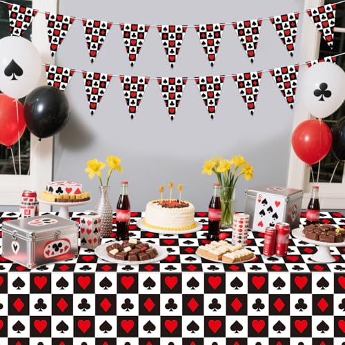 Casino Party Decorations - Poker Tablecloths & Banners Set