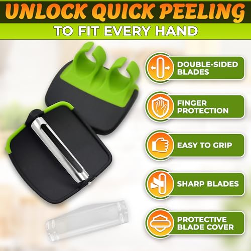 2 Pcs Stainless Steel Finger Potato Peeler Set for Easy Peeling