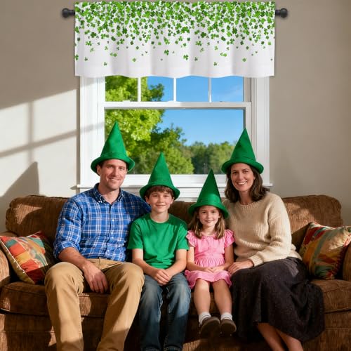 St. Patrick's Day Shamrock Window Valance, 54x18 Inch Polyester Curtain
