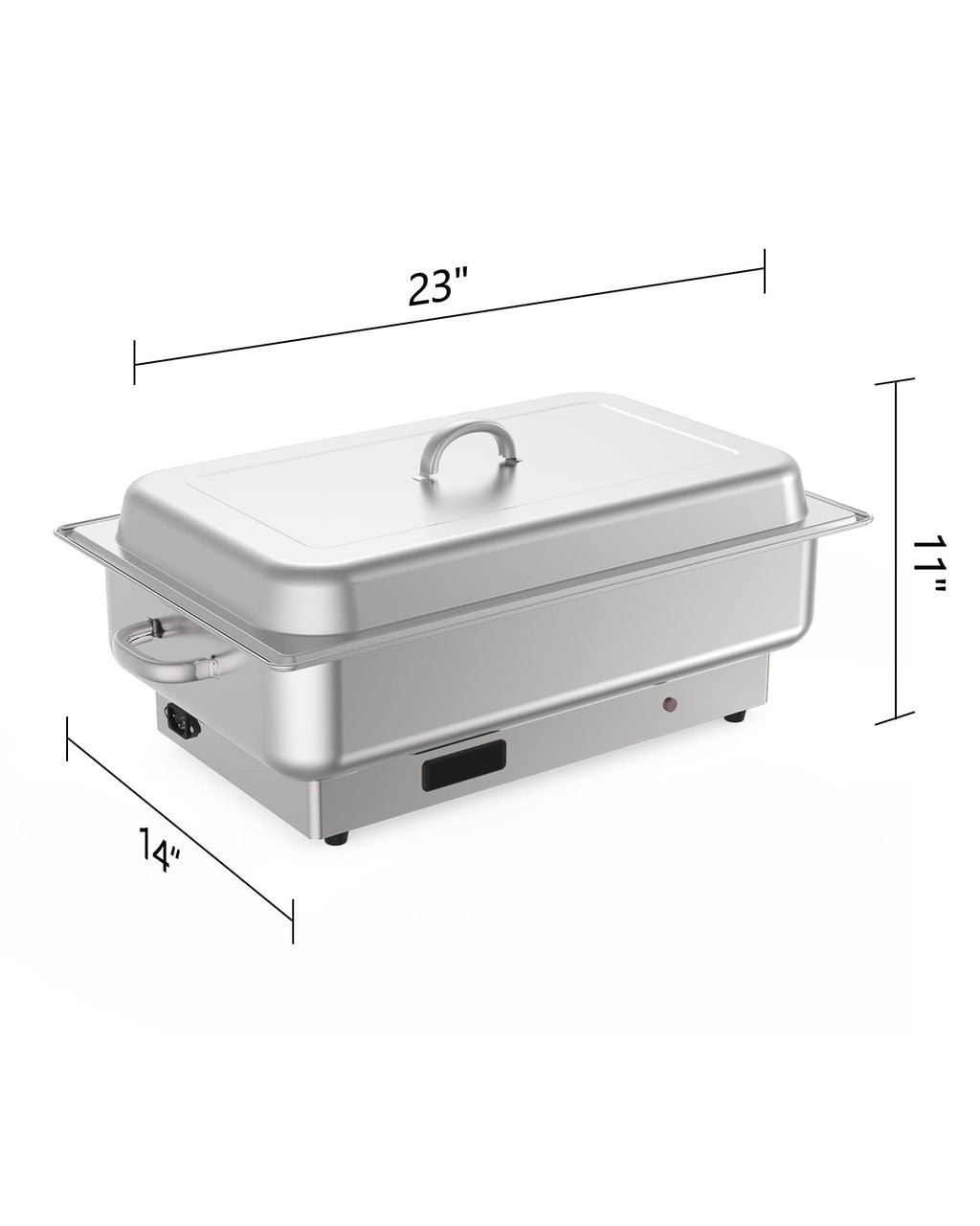 Electric Chafing Dish, 2 x 4.5 QT Half-Size Buffet Set Food Servers and Warmers Stainless Steel Chafing Dish, Commercial Food Warmer with Temperature Control Display for Parties, Catering, Festivals