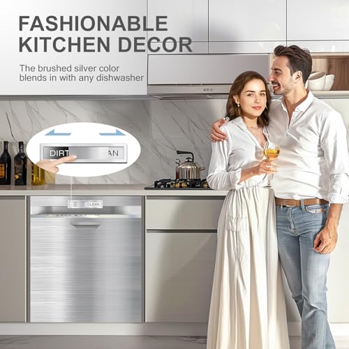 Clean Dirty Dishwasher Magnet Sign - 7.08" x 1.57" Easy Slide