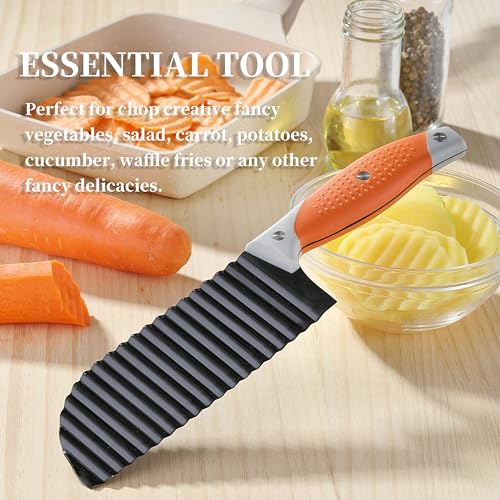 VITUER Crinkle Cutter for Vegetables, Stainless Steel Wave Slicer
