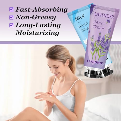 DBEAUTYM 10 Pack Travel Size Hand Cream Gift Set - Shea Butter Moisturizing Lotion for Dry Hands
