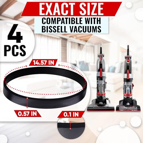 Vacuum Cleaner Belts 4-Pack for Bissell 2190, 2191, 1797 | Easy Install