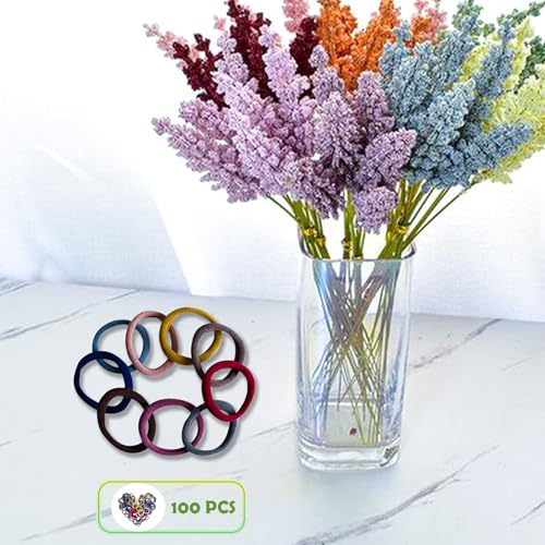 100-Pack Colorful Hair Ties No Damage Elastic Hair Bands for Thick Hair