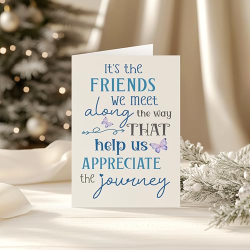 Meaningful Friendship Card with Butterfly Design - 5x7 Birthday Gift