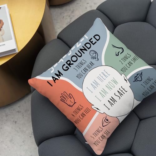 Grounded Throw Pillow Cover 18x18 for Anxiety Relief - ZsaTuiy #5