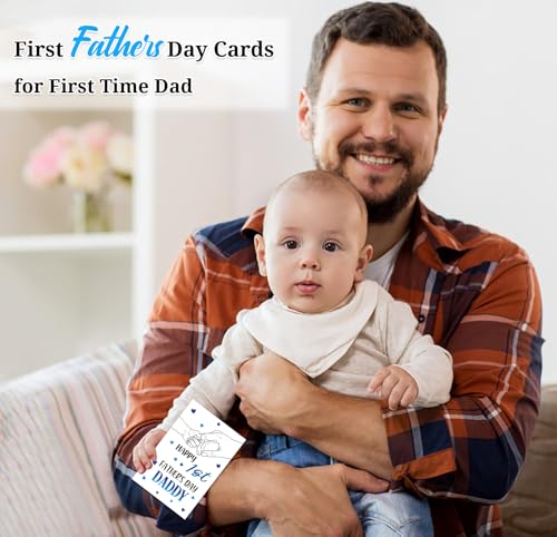 Happy 1st Father's Day Card for New Dads - Cute Greeting Card