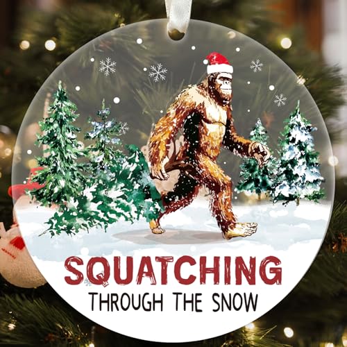 Funny Bigfoot Christmas Tree Ornament - Acrylic Holiday Decor