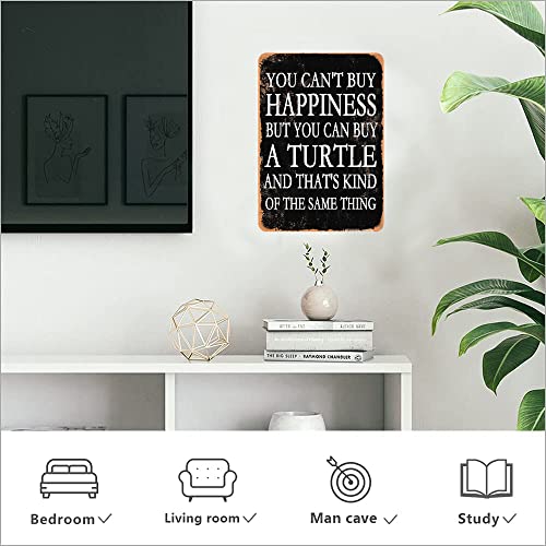 Funny Parrot Metal Sign - You Can't Buy Happiness 12x8 Inch