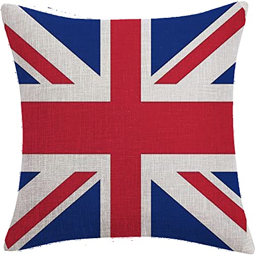 United Kingdom Flag Throw Pillow Cover 18x18 Inch - Removable