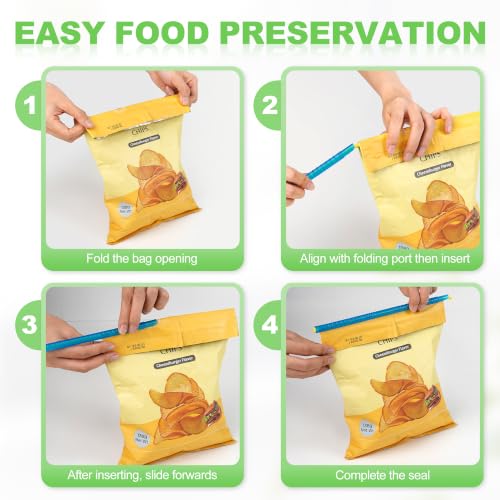 Reusable Food Bag Sealer Sticks - Airtight & Watertight Snack & Food Storage Clips