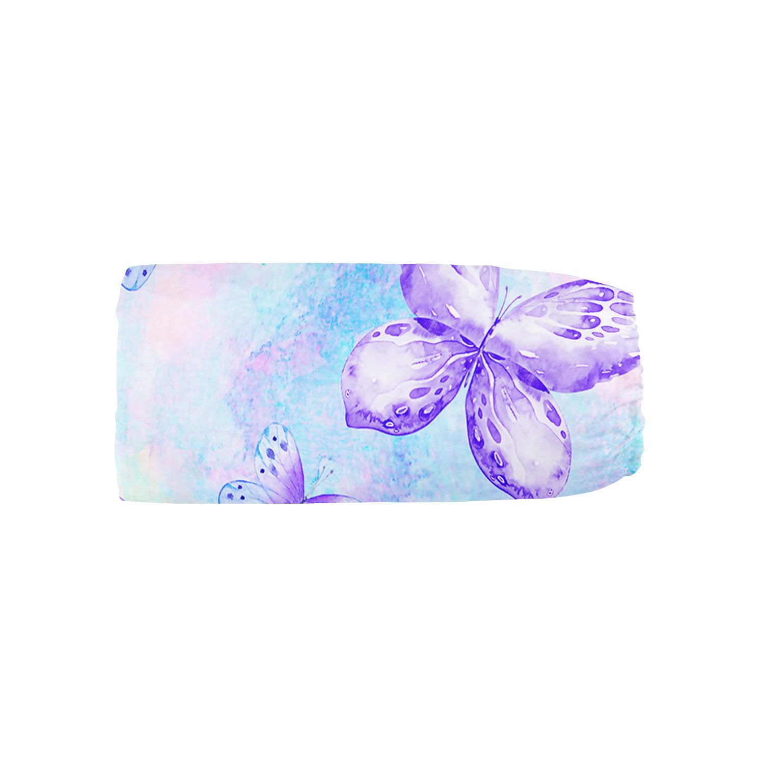 Datura Home Crib Bedding Set, 3-Piece Nursery Crib Bundle with Comforter, Crib Sheet & Skirt, Watercolor Butterfly Printed Bedding for Baby Boys & Girls (Butterfly Purple)